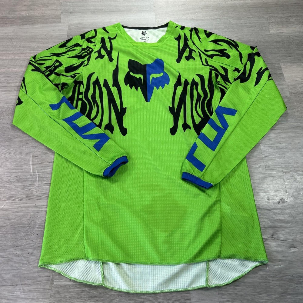 Fox Racing Jersey Shirt Mens Small Green Long Sleeve Image 180 MX Top Motocross